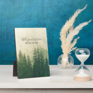Misty Pine Forest Trees Custom Keepsake Plaque