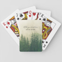 Misty Pine Forest Trees Custom Keepsake Playing Cards