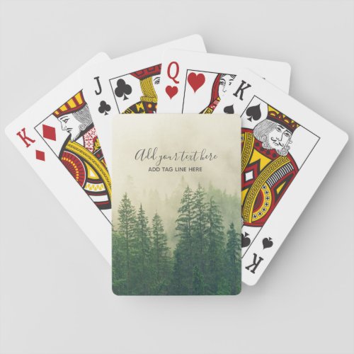 Misty Pine Forest Trees Custom Keepsake Poker Cards