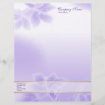 Misty Purple Floral Letterhead<br><div class="desc">Soft misty purple floral,  an elegant letterhead design for your business. Add that unique touch to all your correspondence.</div>