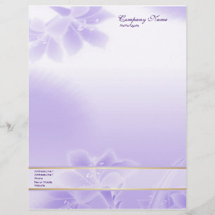 Misty Purple Floral Letterhead