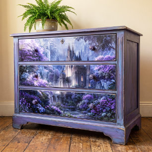 Misty Purple Gothic Forest Citadel Tissue Paper