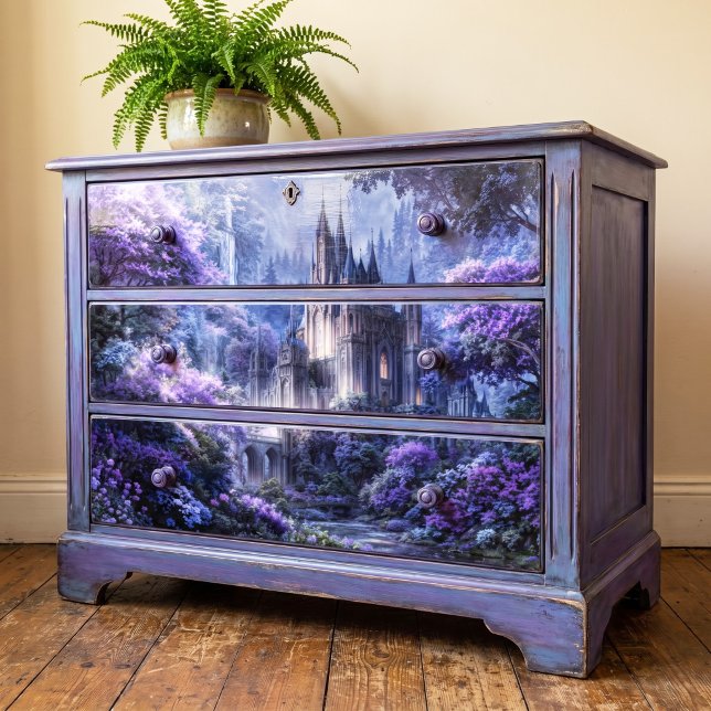 Misty Purple Gothic Forest Citadel Tissue Paper (Creator Uploaded)