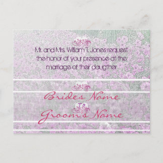 Misty Purple Petunias Weddding Invitation Postcard