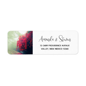 Misty Railroad Tracks Scenic Photo Label