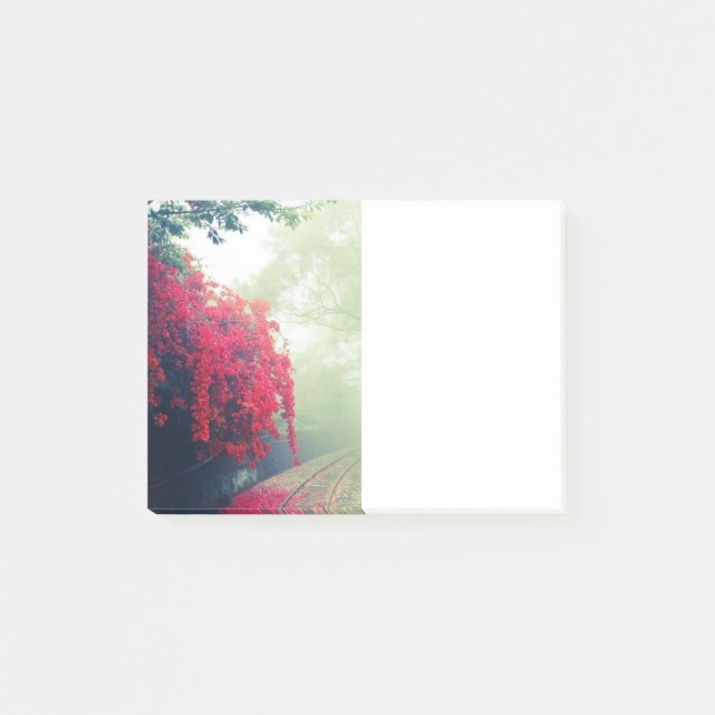 Misty Railroad Tracks Scenic Photo Post-it Notes (Front)
