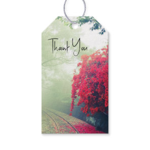 Misty Railroad Tracks Scenic Photo Thank You Gift Tags