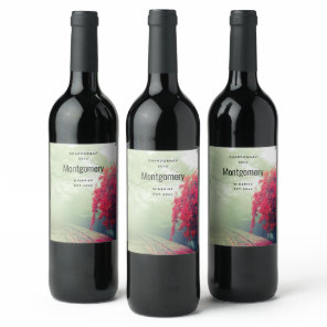 Misty Railroad Tracks Scenic Photo Wine Making Label