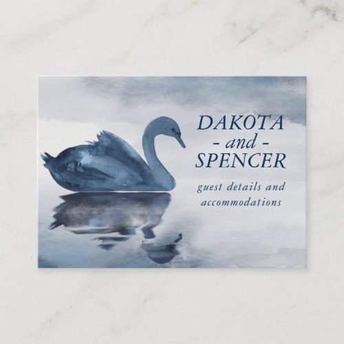 Misty Reflections  Dusty Blue Swan Guest Detail Enclosure Card