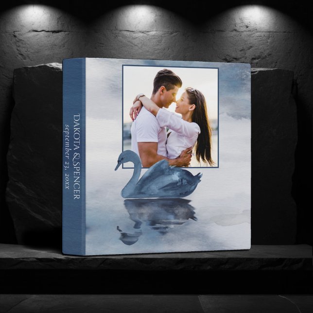 Misty Reflections | Dusty Blue Swan Photo Album 3 Ring Binder (Creator Uploaded)
