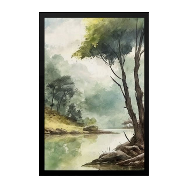 Misty River Escape – Tranquil Nature Wall Art (Front)