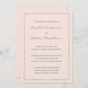 Misty Rose Blush Pink Wedding Invitations