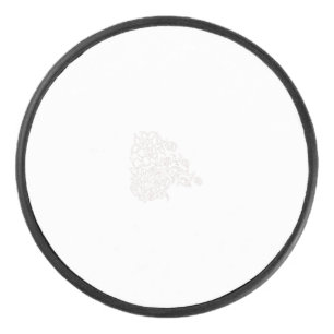 Misty Rose, Flush Mahogany, Decorative Design Hockey Puck