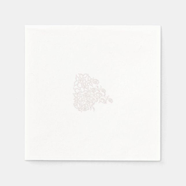 Misty Rose, Flush Mahogany, Decorative Design Napkins (Front)