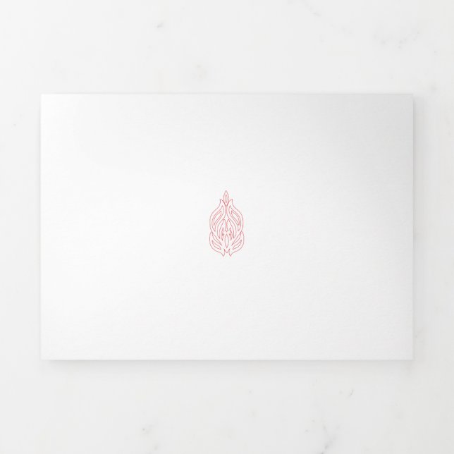 Misty Rose, Flush Mahogany, Decorative Design Tri-Fold Card (Cover)