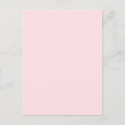 Misty Rose Light Baby Pink Solid Color Background Postcard