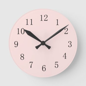 Misty Rose Pink Round (medium) Wall Clock by Red_Clocks at Zazzle