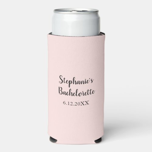 Misty Rose Pink Wedding Bachelorette Party Gift Seltzer Can Cooler