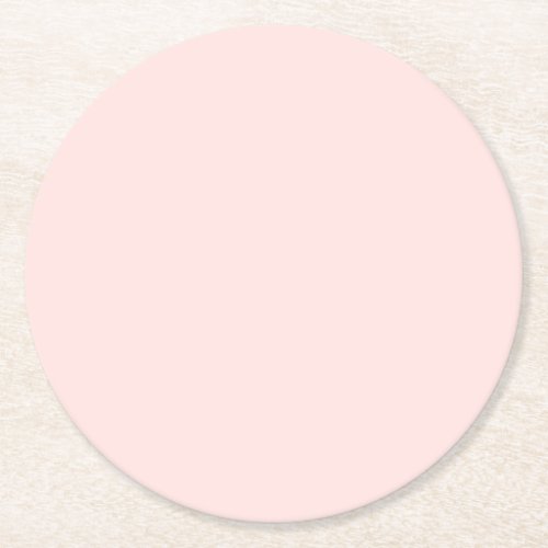 Misty Rose Solid Color Round Paper Coaster