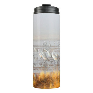 Misty Sandhill Cranes Thermal Tumbler