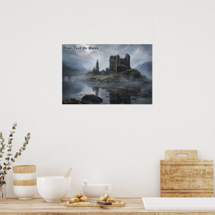 Misty Scottish Castle Ruins Poster