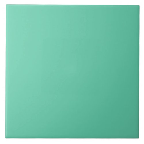 Misty Sea Aqua Teal Blue Solid Color Background Ceramic Tile