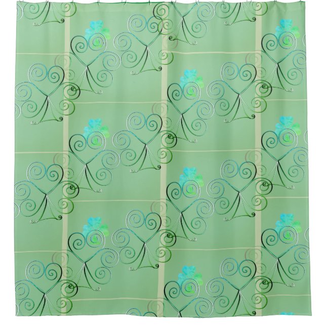 Misty Shamrocks Duvet Cover Shower Curtain (Front)