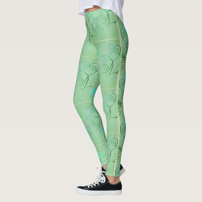 Misty Shamrocks  Leggings (Left)