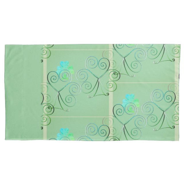Misty Shamrocks Pillowcase (Front-Left)