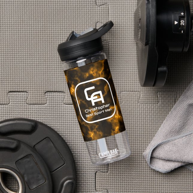 Misty Smoke Monogram Gold Water Bottle (Gym)