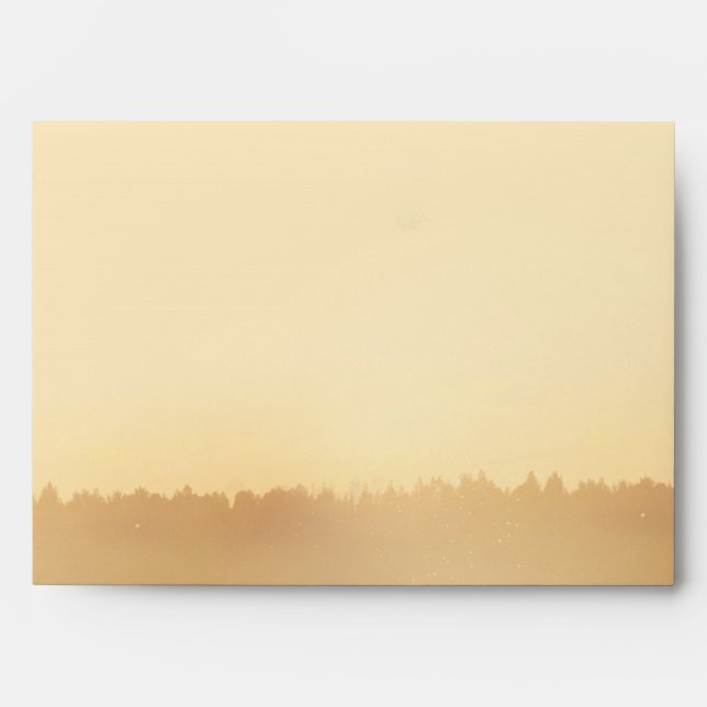 Misty Summer Evening Rustic Wedding Envelope (Front)