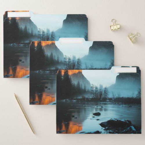 Misty Sunset in Yosemite File Folder