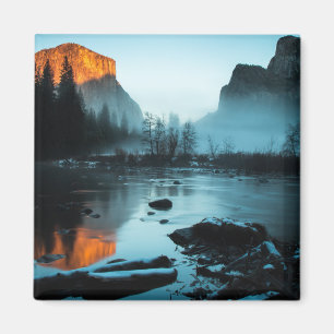 Misty Sunset in Yosemite Magnet