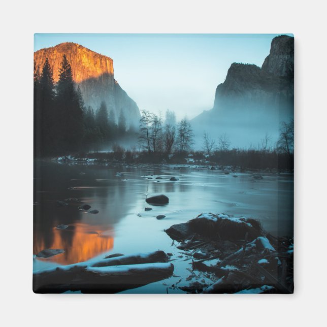 Misty Sunset in Yosemite Magnet (Front)
