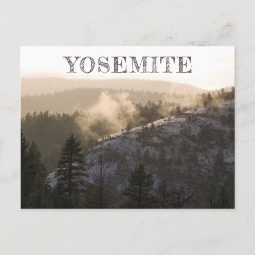 Misty Sunset in Yosemite Postcard