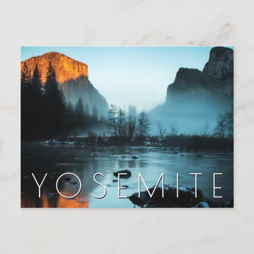 Misty Sunset in Yosemite Postcard