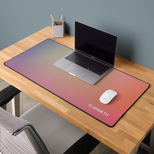 Misty Sunset Pink Gold Gradient Desk Mat