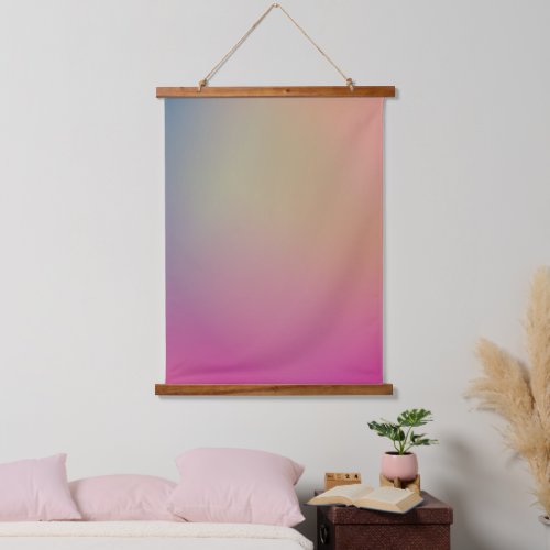 Misty Sunset Pink Gold Gradient Hanging Tapestry
