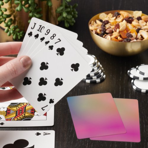 Misty Sunset Pink Gold Gradient Poker Cards