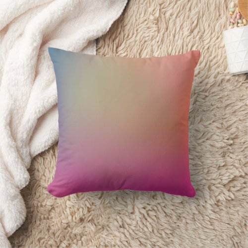 Misty Sunset Pink Gold Gradient Throw Pillow