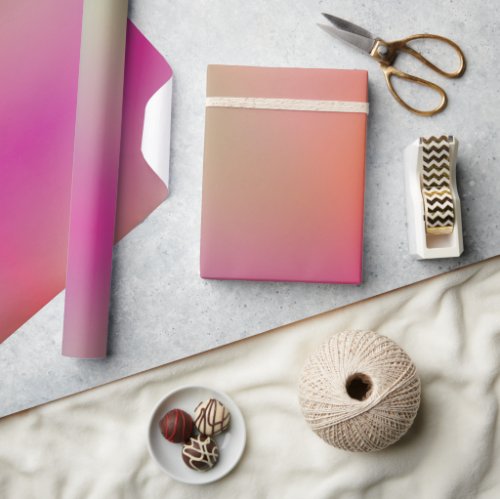 Misty Sunset Pink Gold Gradient Wrapping Paper