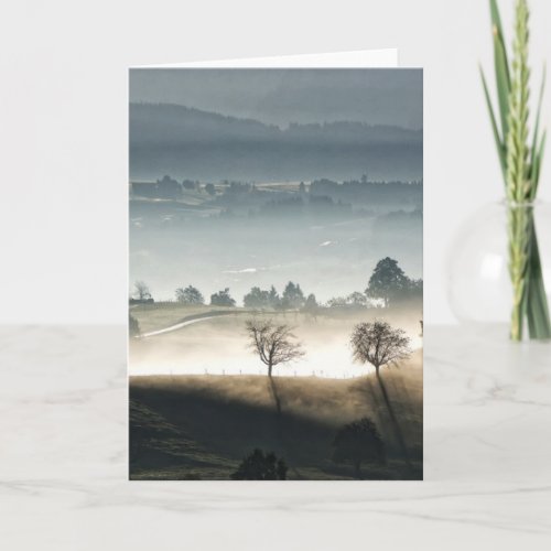 Misty Switzerland Countryside Landscape Card