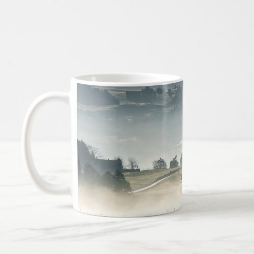 Misty Switzerland Countryside Landscape Coffee Mug