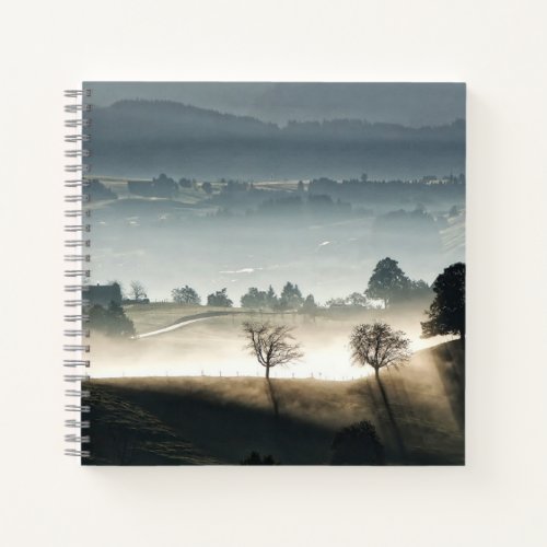 Misty Switzerland Countryside Landscape Notebook