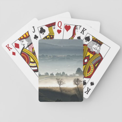 Misty Switzerland Countryside Landscape Playing Cards