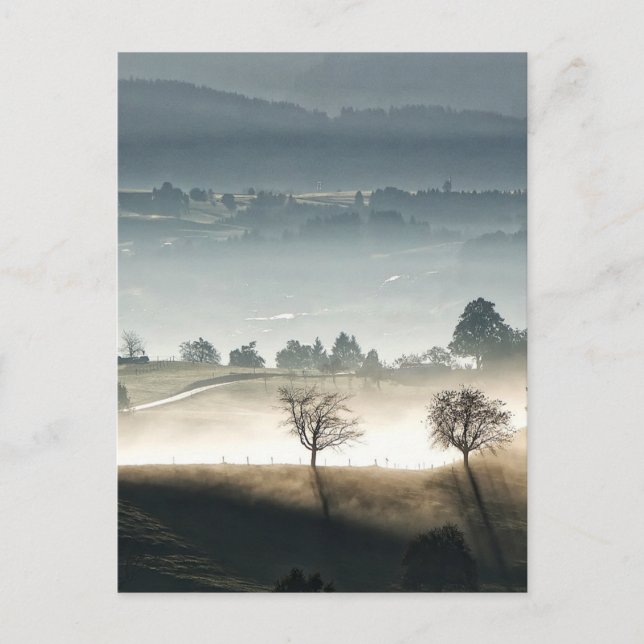 Misty Switzerland Countryside Landscape Postcard (Front)