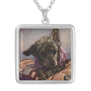Misty the Poodle Silver Plated Necklace
