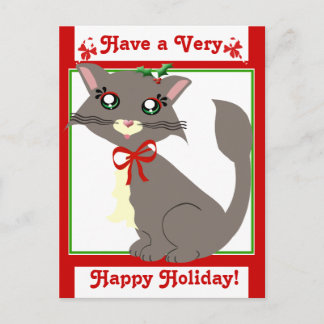 Misty Toon Kitty Holiday! Postcard