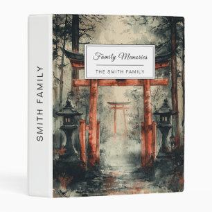 Misty Torii Path Watercolor Mini Binder