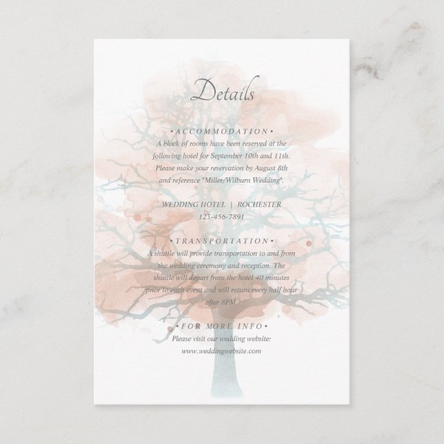 Misty tree details enclosure card (Front)